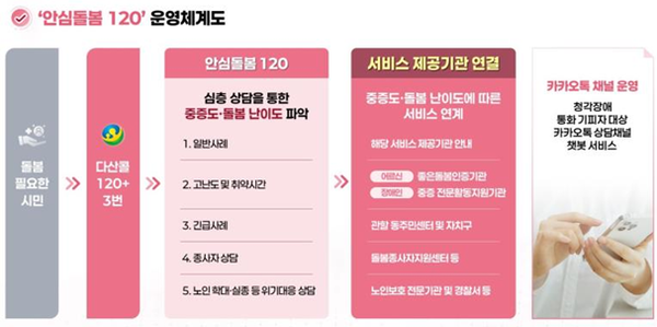 안심돌봄 120 업무절차도 (자료 : 서울특별시)